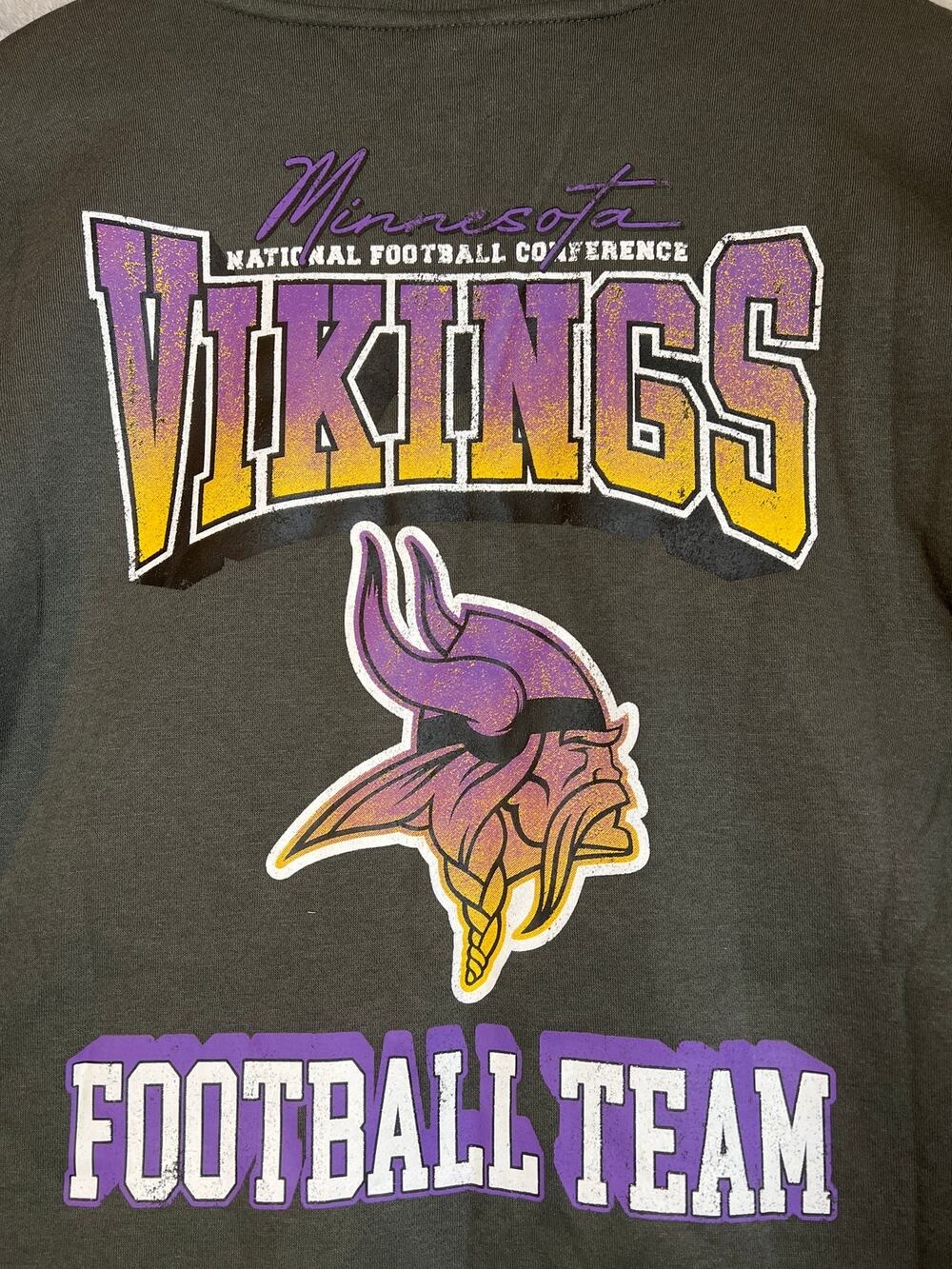 Minnesota Vikings Sweatshirt XL Unisex Dark Grey Retro Football Crewneck NFL NEW